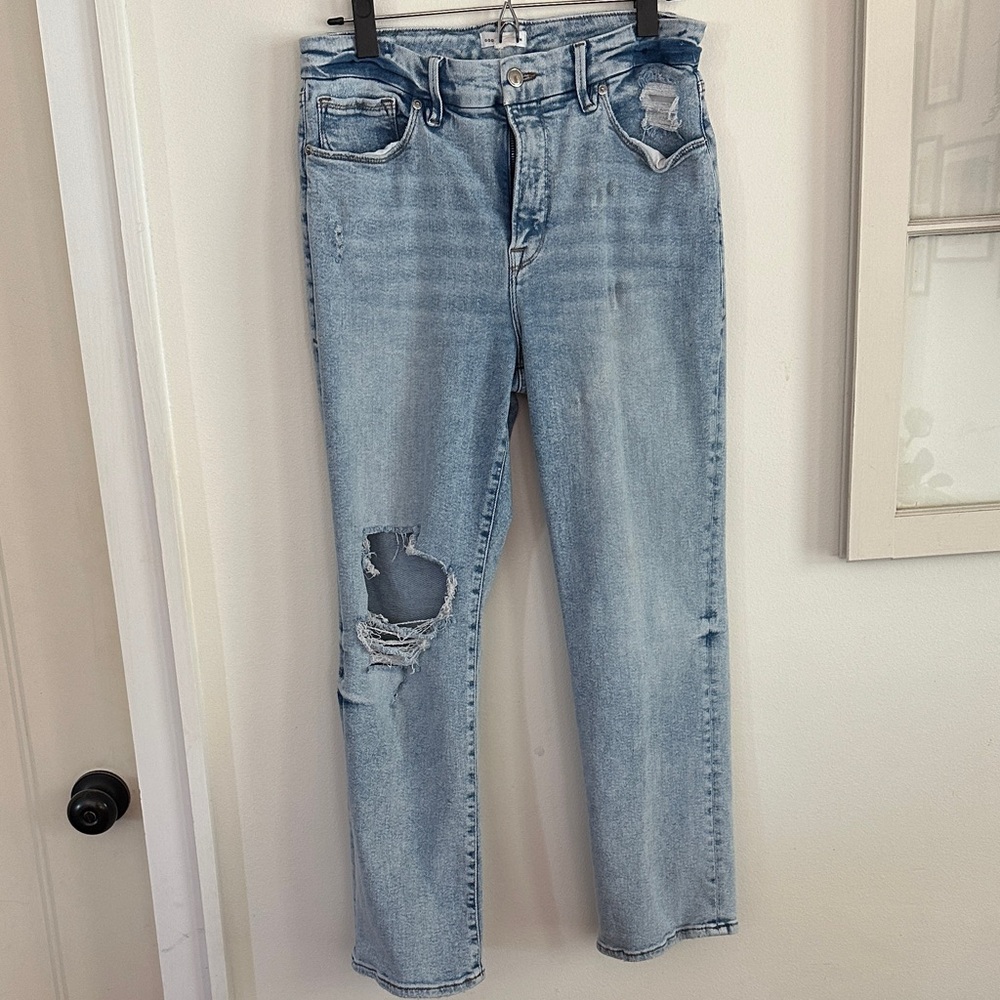 Good American Light Blue Straight Leg Jeans